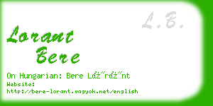 lorant bere business card